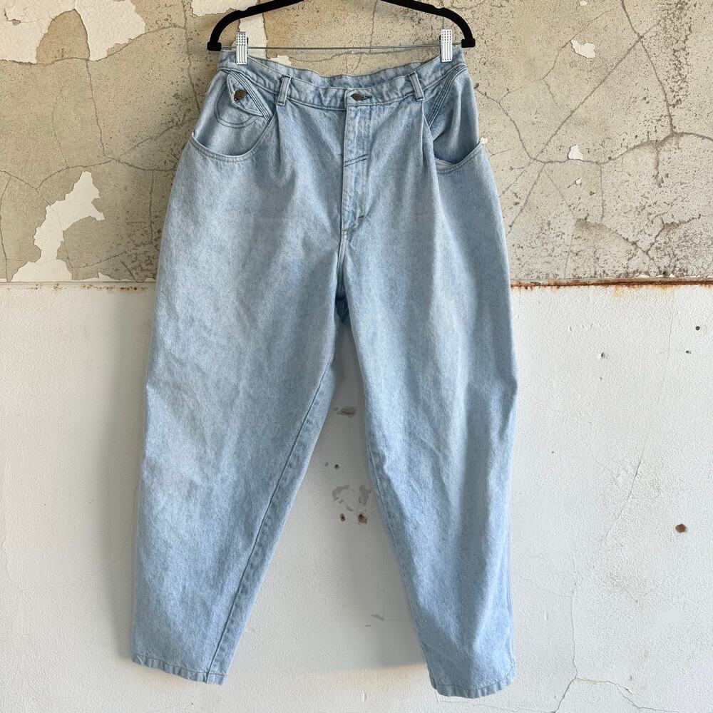 Vintage Lee Riders Mom Jeans High Rise Tapered Light Wash 90s Denim Womens 33x30